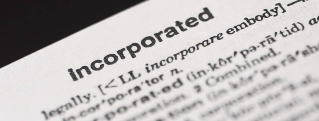 What does incorporated mean for businesses in California